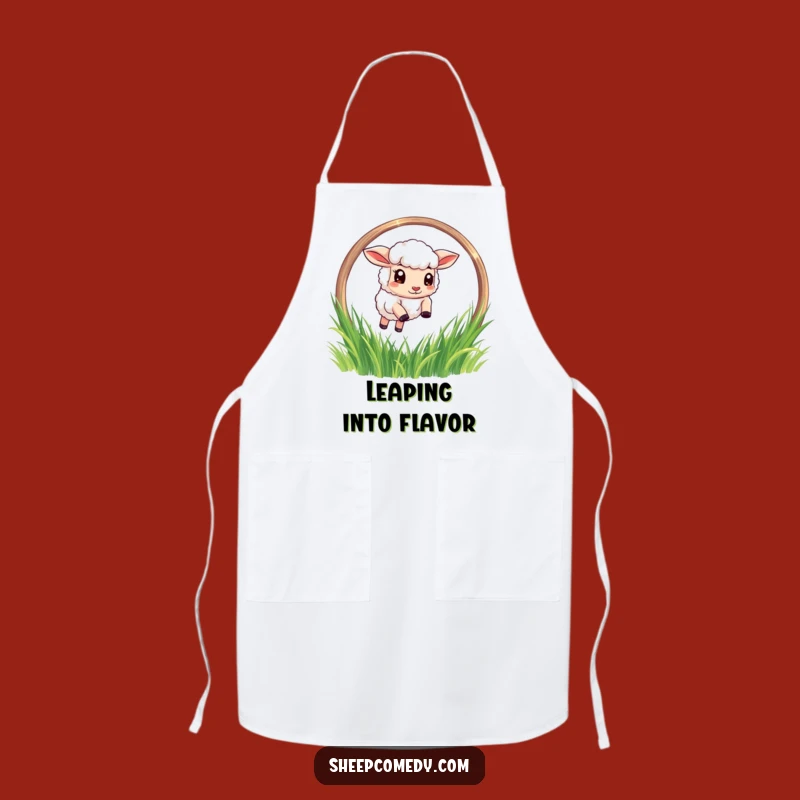Funny Sheep Leaping Hoop Apron - Humorous Chef Gift for Farm Fans