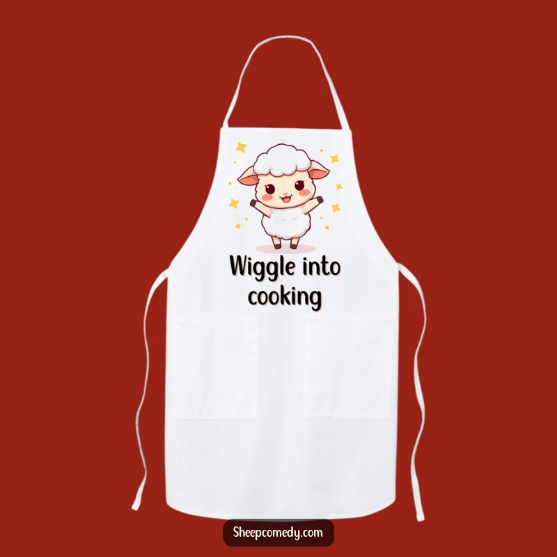 Funny Dancing Sheep Apron: Cheerful Sheep Kitchenwear, Hilarious Funny Gift for Cooks
