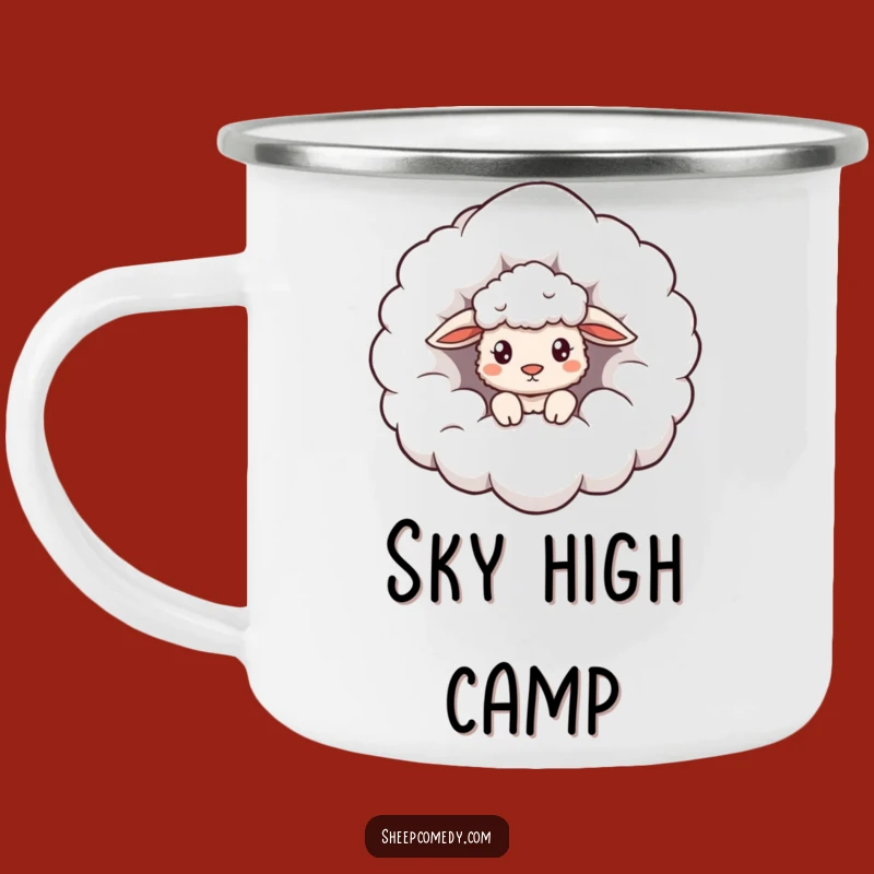 Funny Cloud Sheep Camping Mug: Dreamy Brews Above the Clouds