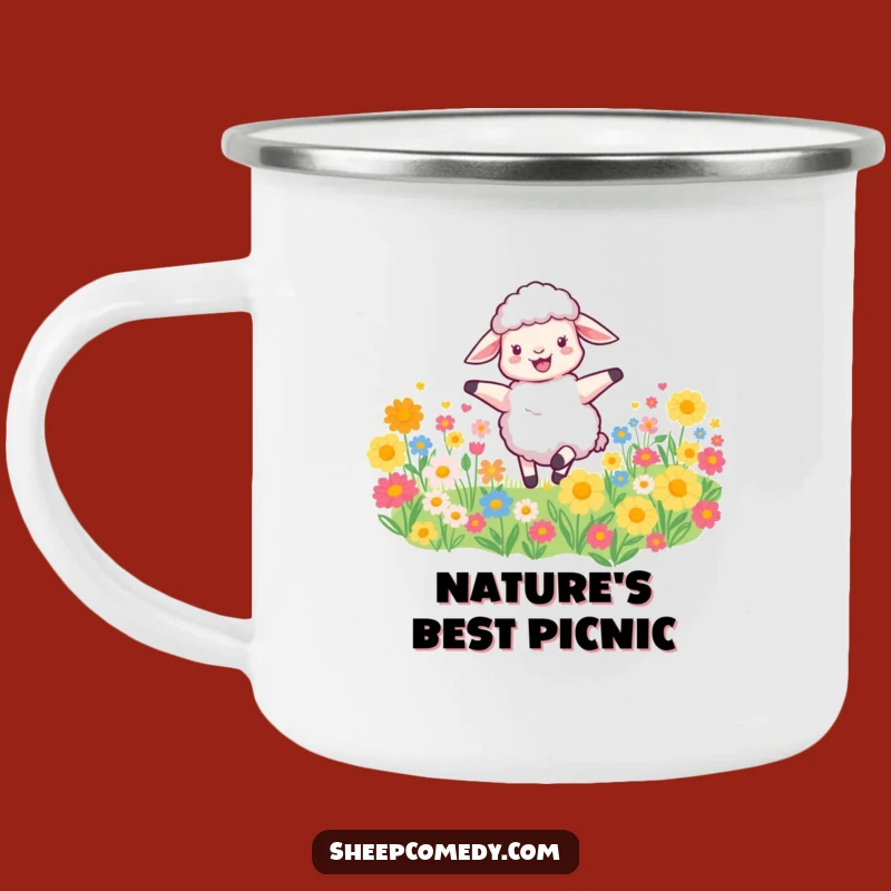 Funny Happy Sheep Camp Mug - Adventure in Bloom Dog Lover Gift