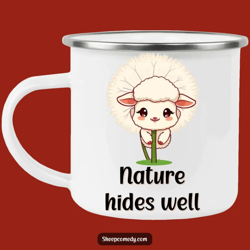 Funny Sheep Dandelion Camping Mug - Adventure-Ready Peek-a-Boo Companion