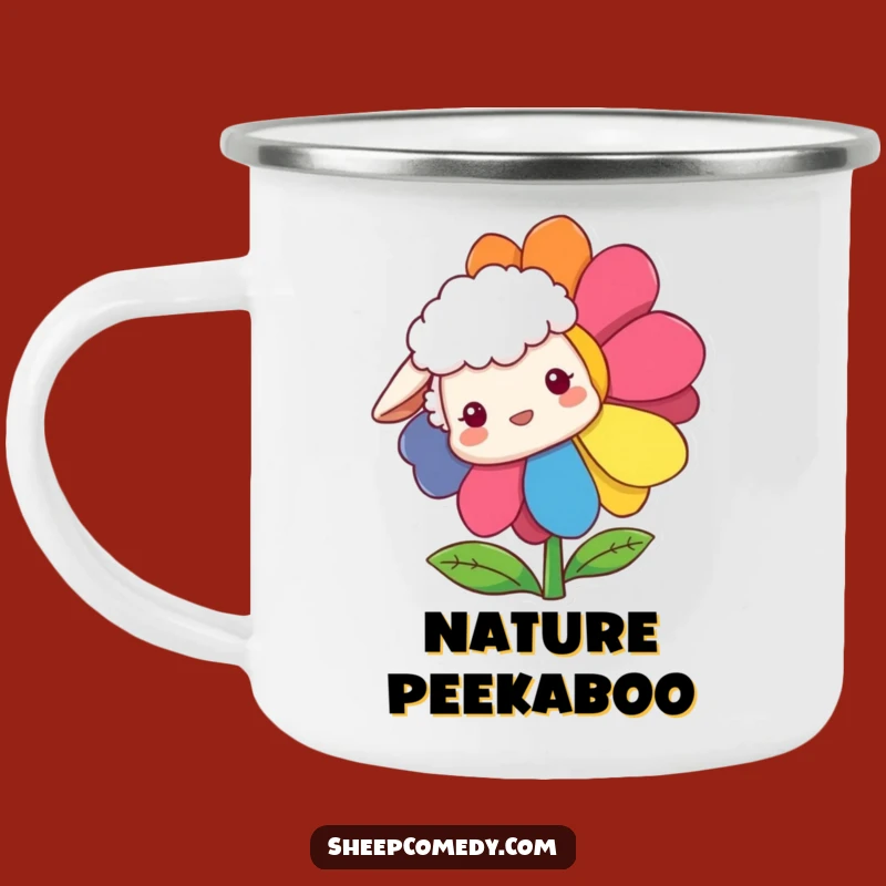 Funny Sheep Flower Mug: Enjoy Nature with Hilarious Peek-a-Boo Fun!