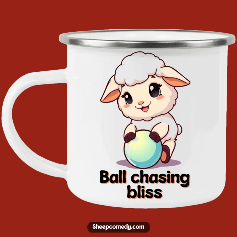 Funny Sheep Playtime Camping Mug: Enamel Sheep Mug, Great Funny Gift for Outdoors