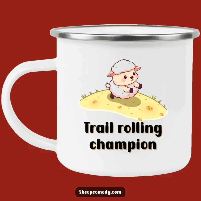 Funny Sheep Rolling Camping Mug: Energetic Sheep, Outdoor Adventure Gift
