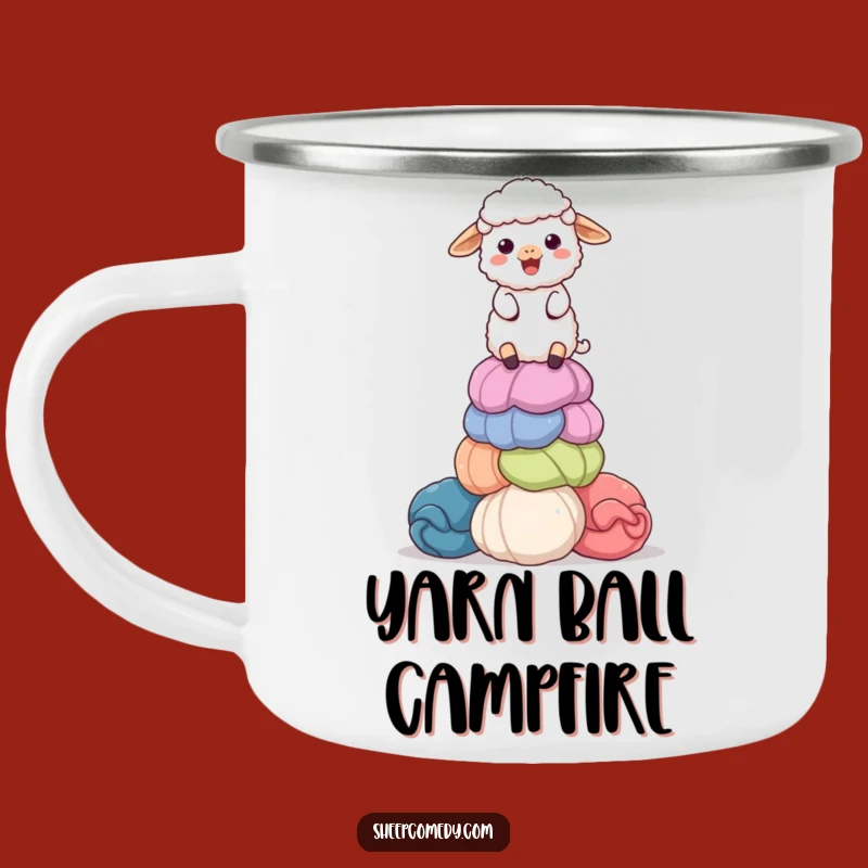 Funny Sheep Yarn Mug: Hilarious Enamel Mug for Crafty Adventures