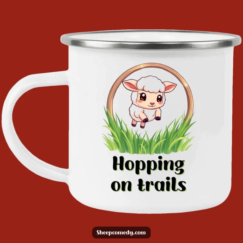 Funny Sheep Leaping Hoop Camping Mug - Outdoor Adventure Gift