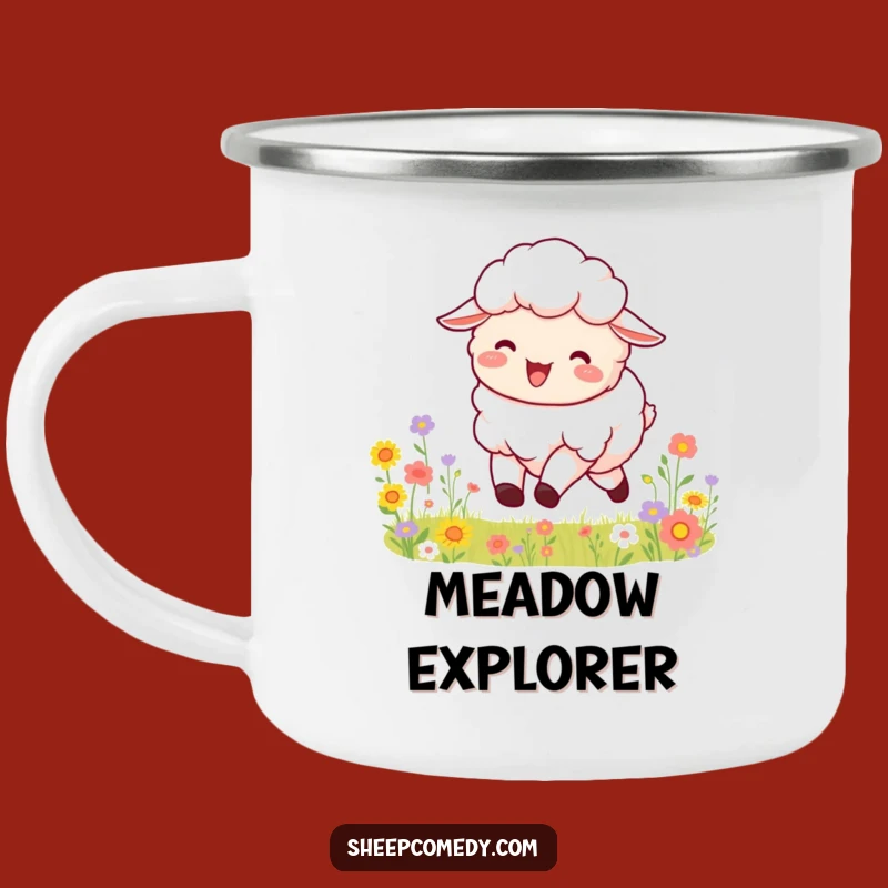 Funny Sheep Campfire Mug: Joyful Outings, Flower Fields, Perfect Funny Gift