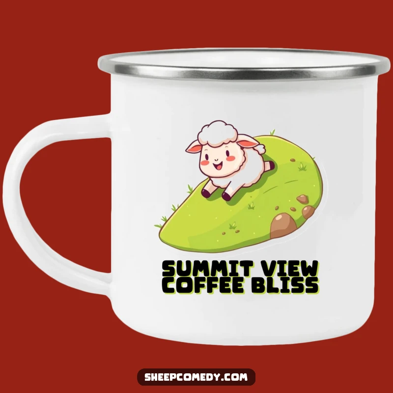Funny Sheep Hill Slide Camping Mug: Adventure with a Smile