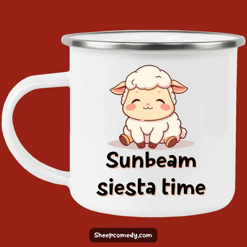 Funny Sheep Nap Camping Mug: Contented Sighs, Relaxing Outdoor Gift