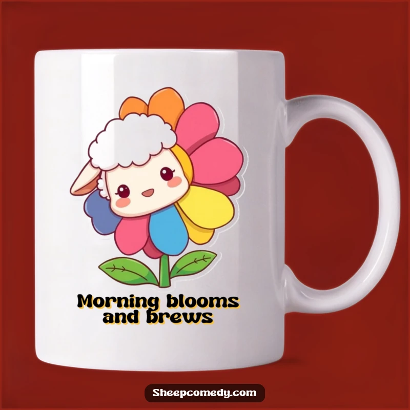 Funny Sheep Flower Peek Mug: A Whimsical & Hilarious Gift for Nature Lovers!