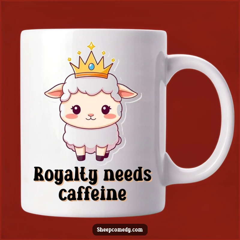 Funny Sheep Queen Mug - Hilarious Royal Animal Gift for Majestic Sheep Fans!
