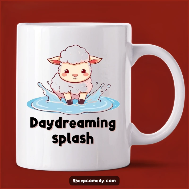 Funny Sheep Sky Puddle Mug: Playful Blue Sky Humor, Perfect Funny Gift
