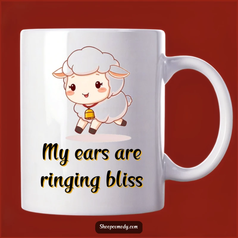 Funny Sheep Bell Mug: Joyful Skipping Sheep, Perfect Gift for Animal Lovers