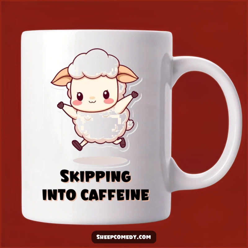 Funny Sheep Skip Mug: Bounce into Your Day with Joy!