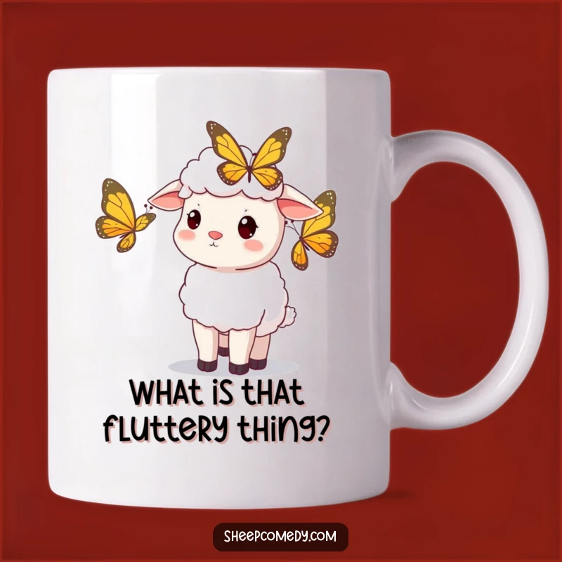 Funny Sheep Butterfly Mug: A Curious & Whimsical Gift for Sheep Lovers!