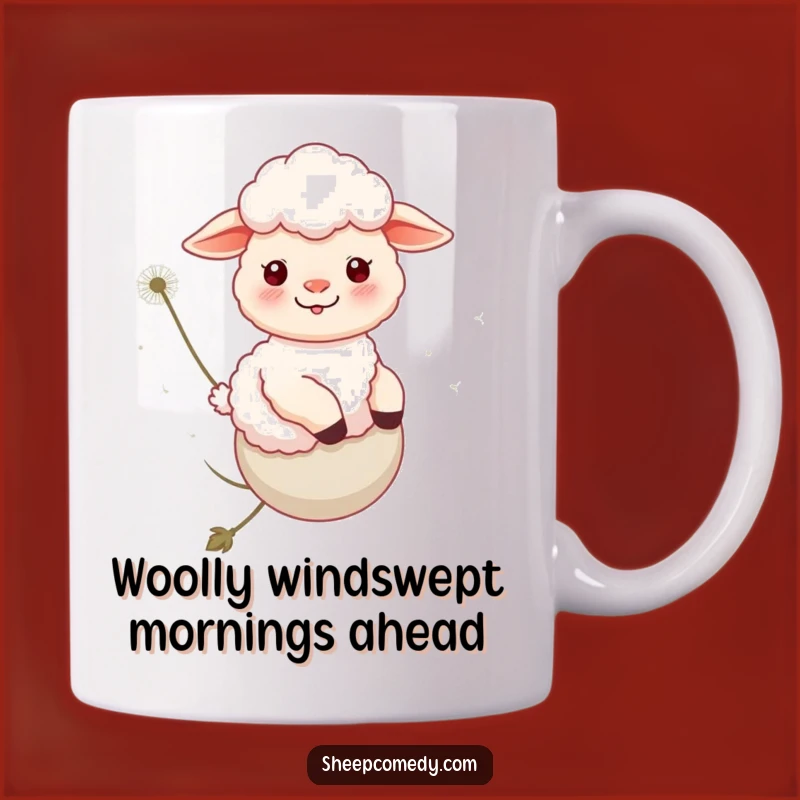 Funny Sheep Dandelion Ride Mug: Whimsical Gift for Animal Lovers