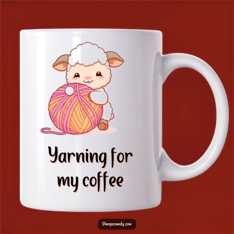 Funny Playing Sheep Yarn Mug: Whimsical and Hilarious Crafting Gift