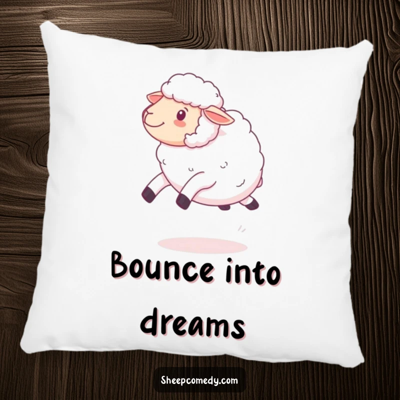 Funny kawaii sheep bouncing pillow, featuring soft, fluffy wool and a playful pose, adding a charming touch to any room.