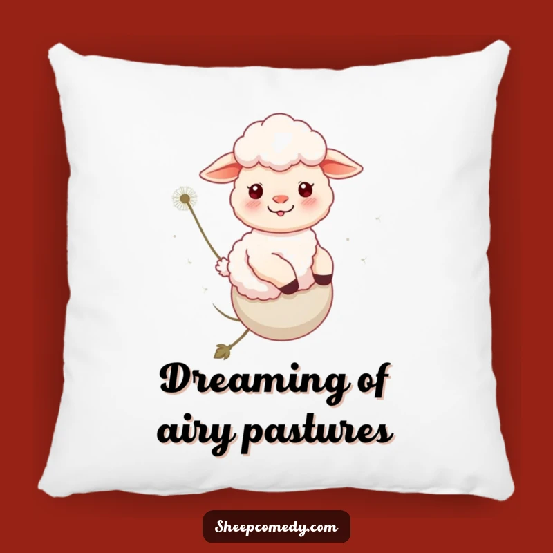 Funny Sheep Dandelion Ride Pillow: Comfy & Cute Accent Pillow