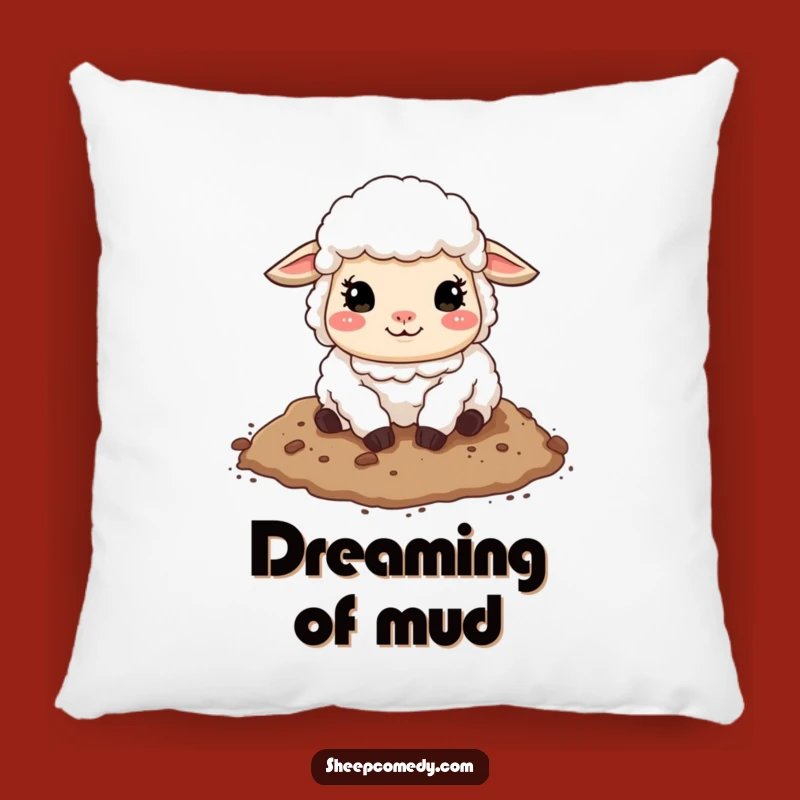 Funny Sheep Rolling in Dirt Pillow - Comfy & Comical Accent
