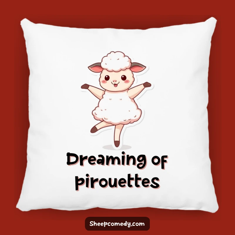 Funny Sheep Ballerina Pillow - Comfy & Humorous Accent for Fluffy Dance Fans!