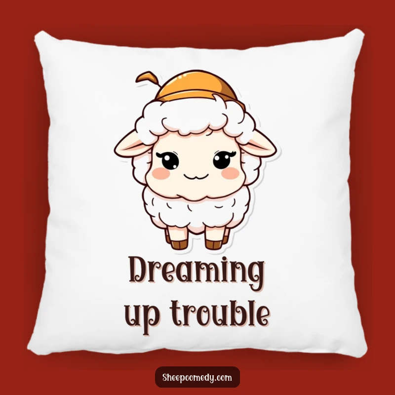Funny Sheep Hat Pillow: Mischievous Wink, Cozy Fun Gift