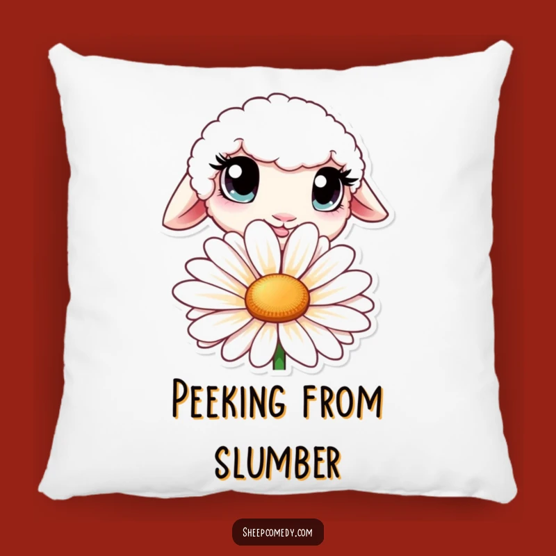 Funny Curious Sheep Pillow - Cozy Big Eyed Cushion, Comfy Gift
