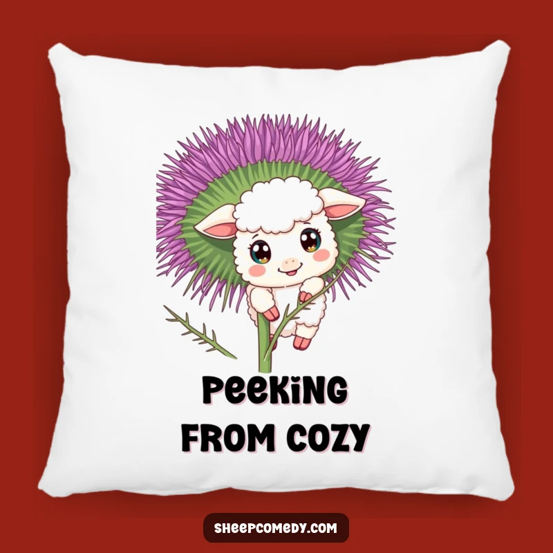 Funny Curious Sheep Pillow: Cozy Peek Surprise, Soft & Charming Accent