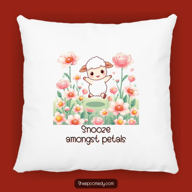 Funny Sheep Flower Skip Pillow: Cozy Sheep's Blooming Comfort Gift