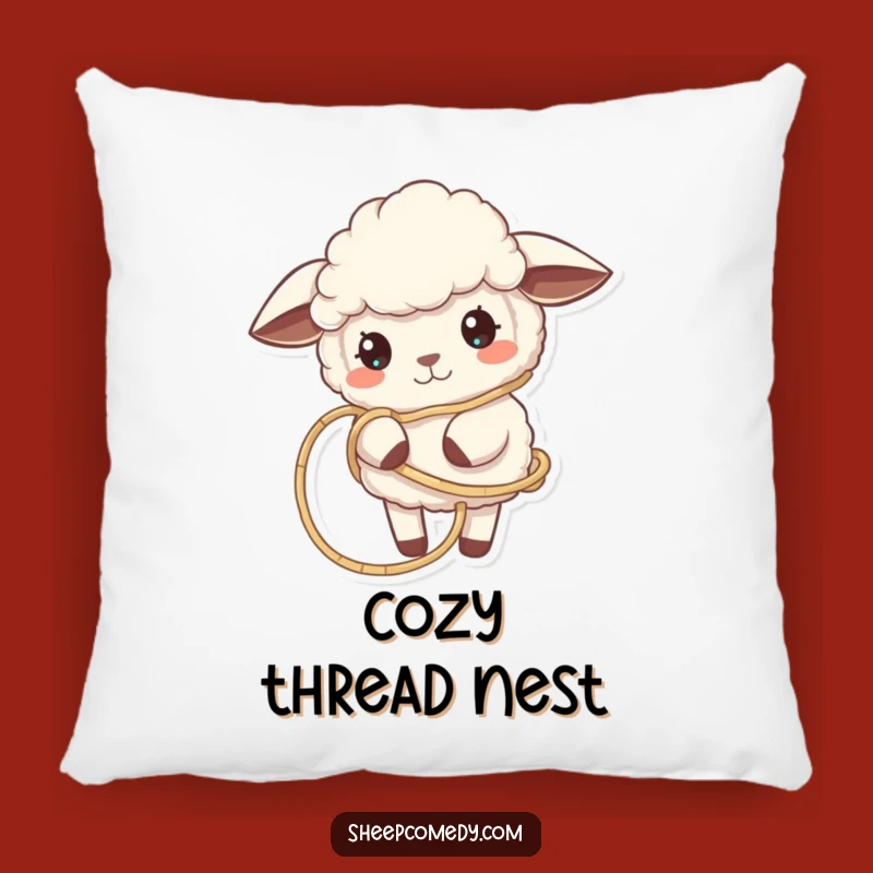 Funny Tangled Sheep Pillow - Cozy Comfort for Crafters