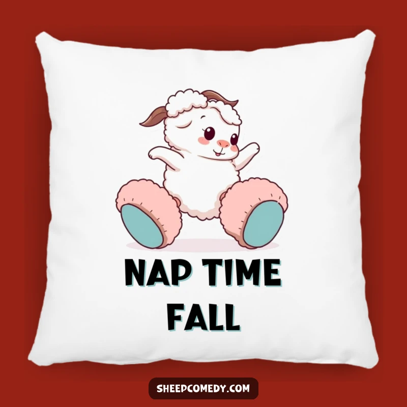 Funny Sheep Tripping Pillow: Cozy Sheep's Comedic Comfort Gift