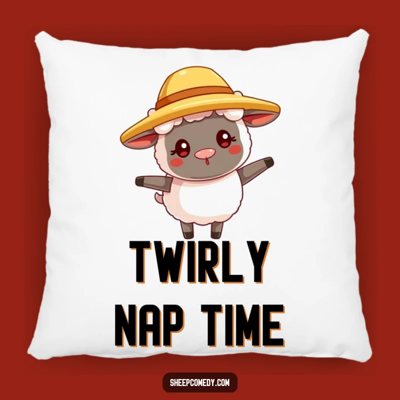 Funny Straw Hat Sheep Pillow - Cozy Up with Goofy Charm