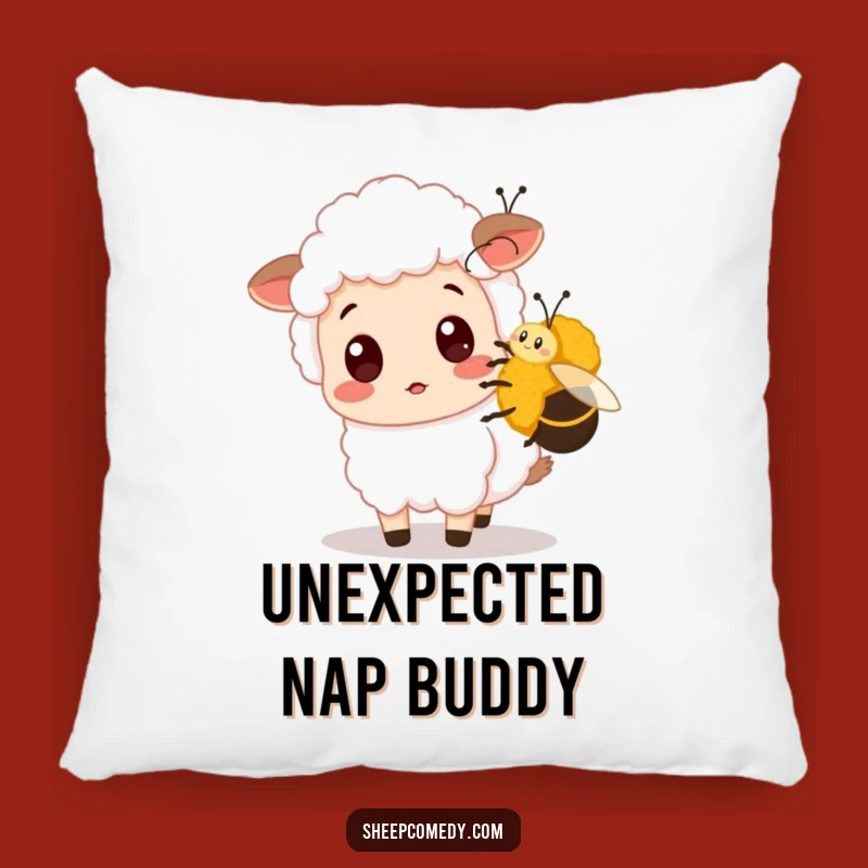 Funny Surprised Sheep Pillow - Cozy Comfort with a Buzz