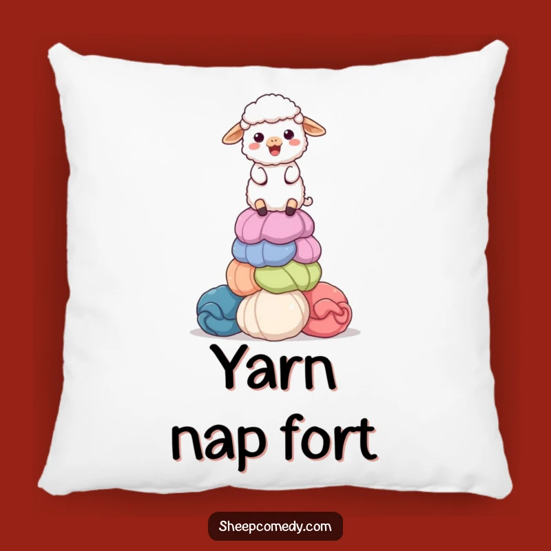 Funny Sheep Yarn Pillow: Comfy and Hilarious for Crafters' Nooks