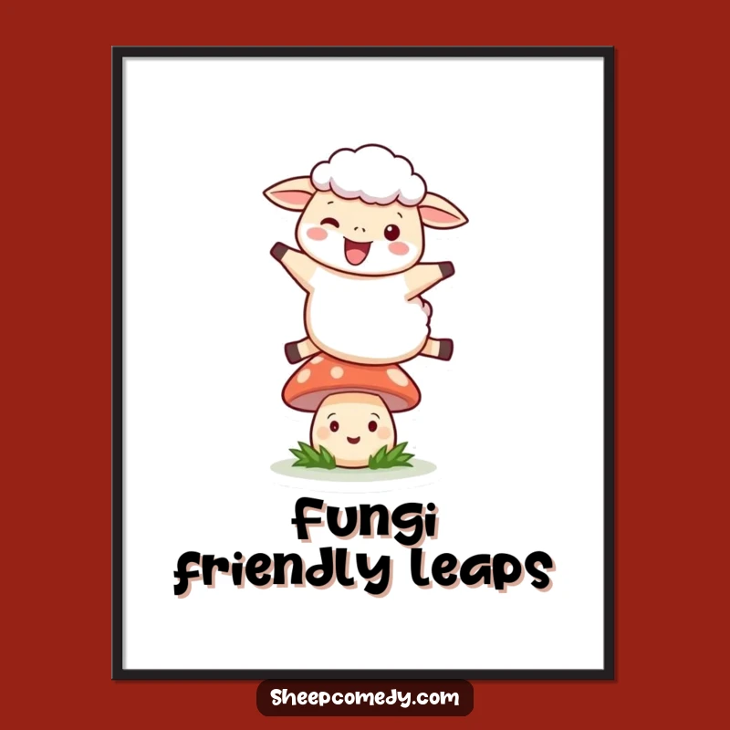 Funny Leaping Sheep Digital Art: Instant Whimsical Cheer