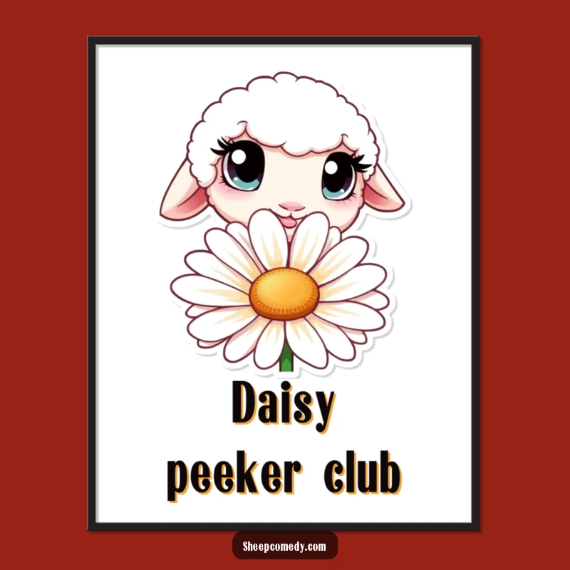 Funny Curious Sheep Digital Print - Instant Big Eyed Art Download, Gift