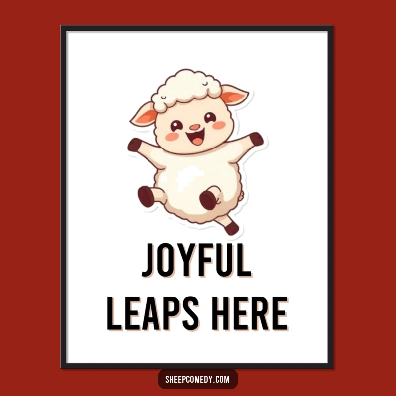 Funny Joyful Sheep Digital Art - Instant Happiness for Your Walls