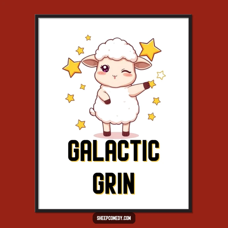 Funny Sheep Juggling Stars Digital Print: Bring Cosmic Humor into Your Home!