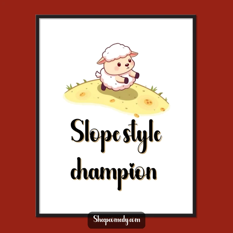 Funny Sheep Rolling Digital Art: Energetic Sheep Print, Instant Outdoor Gift