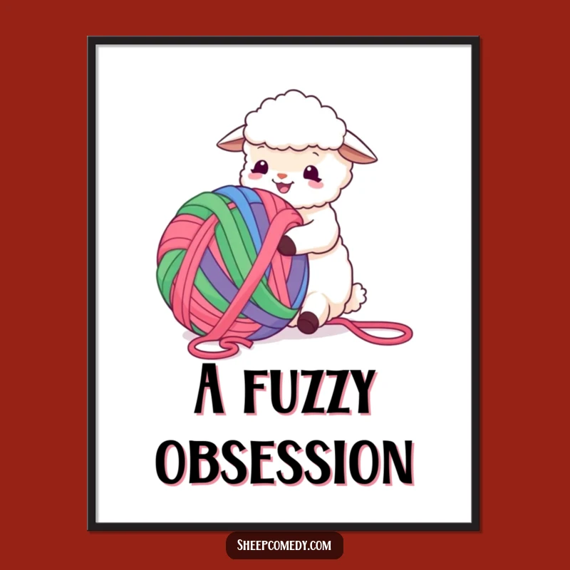 Funny Sheep Yarn Art Print: Decorate Your Space with Hilarious Whimsy!