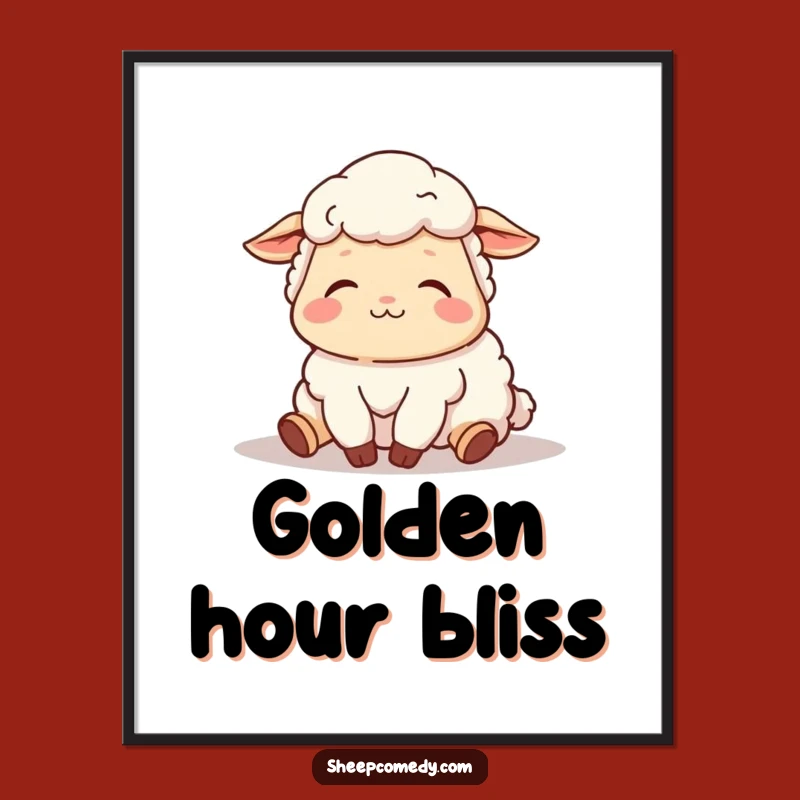 Funny Sheep Nap Digital Print: Contented Sighs, Instant Calm