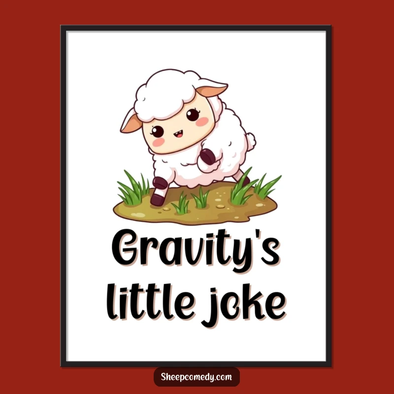 Funny Slipping Sheep Print: Instant Comedy & Hilarious Decor