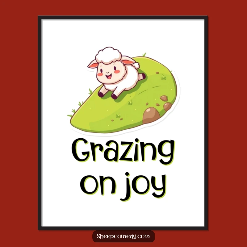 Funny Sheep Hill Slide Digital Art: Instant Hilarious Wall Decor