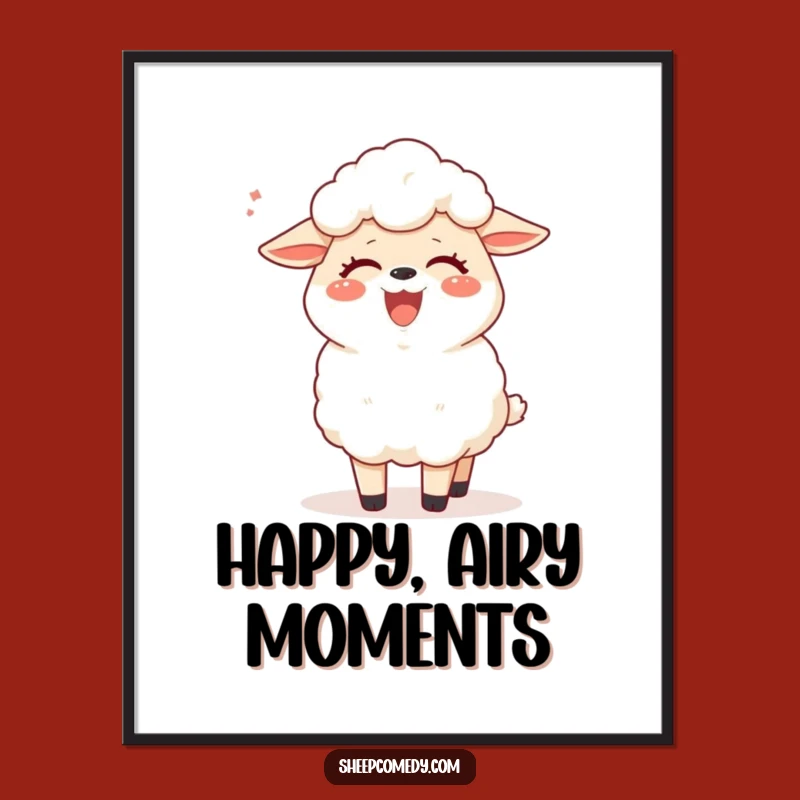 Funny Sheep Giggling Digital Print: Instant Tickled Breeze Joy for Walls