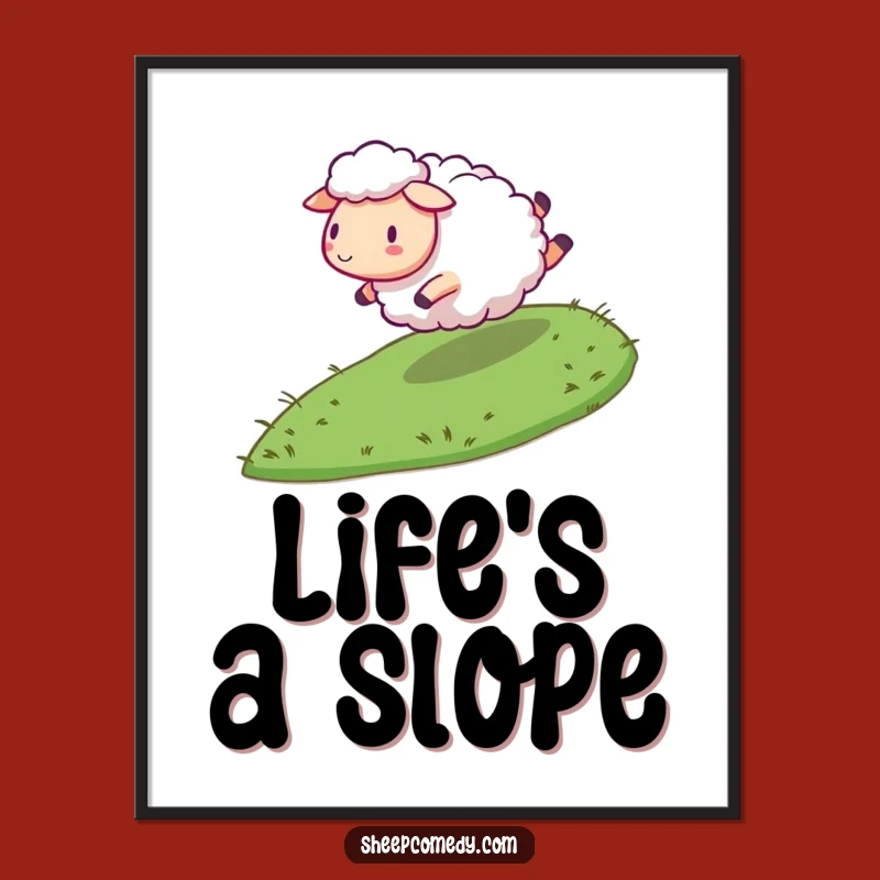 Funny Rolling Sheep Digital Print: Instant Downloadable Energetic Art