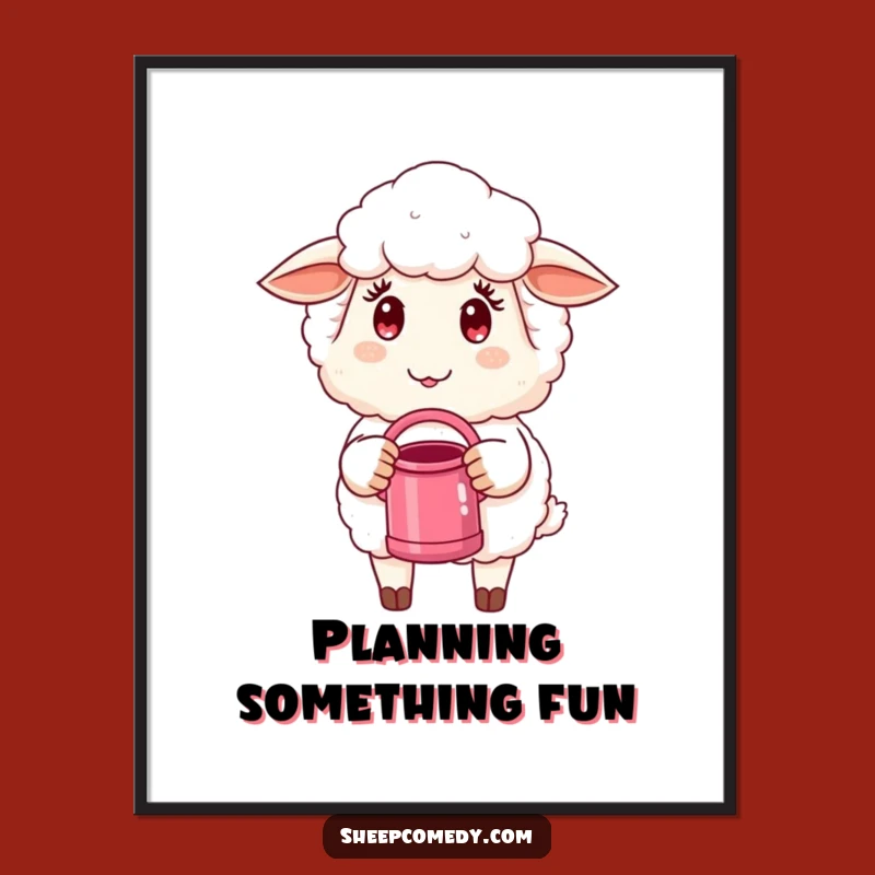Funny Mischief Sheep Digital Art: Playful Sheep Print, Perfect Funny Gift for Instant Decor
