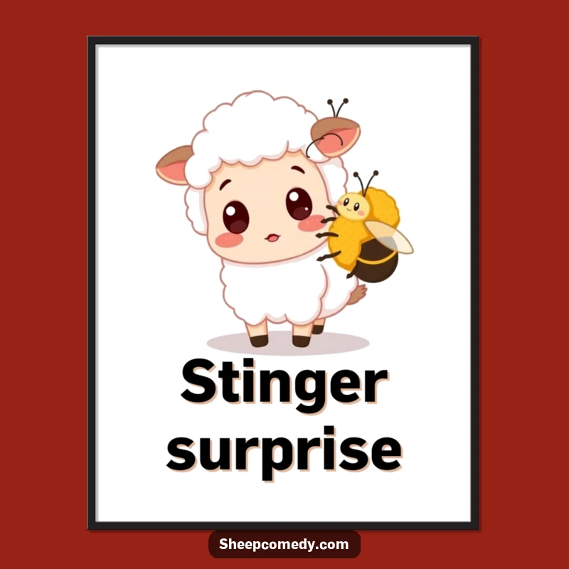 Funny Surprised Sheep Digital Art - Instant Download for Bee Lovers