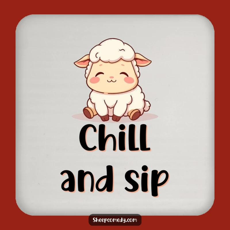 Funny Sheep Nap Coaster: Contented Sighs, Protect Your Surfaces