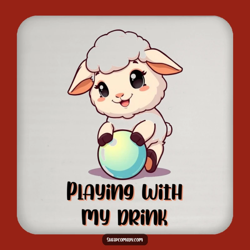Funny Playful Sheep Drink Coaster: Protect Surfaces with Sheep Humor, Novelty Funny Gift