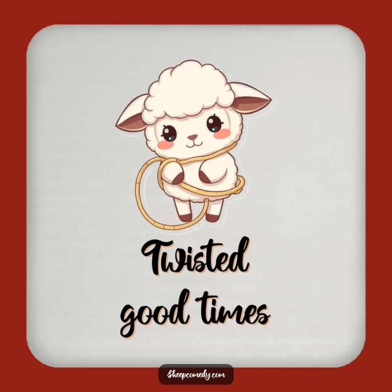 Funny Tangled Sheep Coasters - Protect Surfaces with Crafty Humor